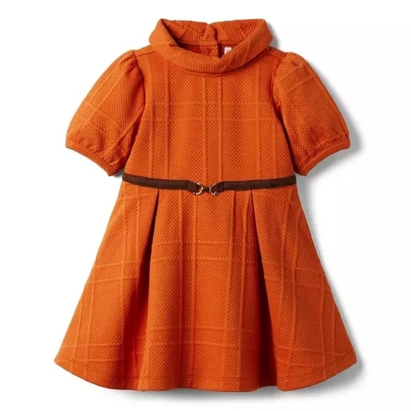 Janie and Jack Other - Janie and Jack Orange Plaid Dress with Belt